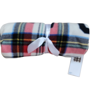 Old Navy Multicolor Plaid Fleece Blanket 59"x56" NWT